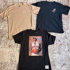 Mitchell & Ness Black and Tan Short Sleeve Tees. Set of 3 T-shirts